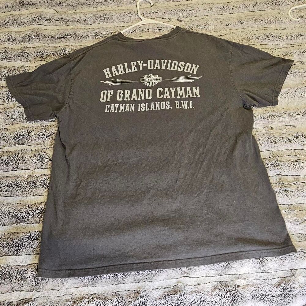 Harley-davidson Men's Grey and White T-shirt